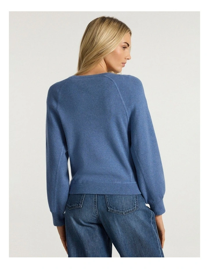 Sammie Cotton Cashmere Knit in Denim Blue image 4