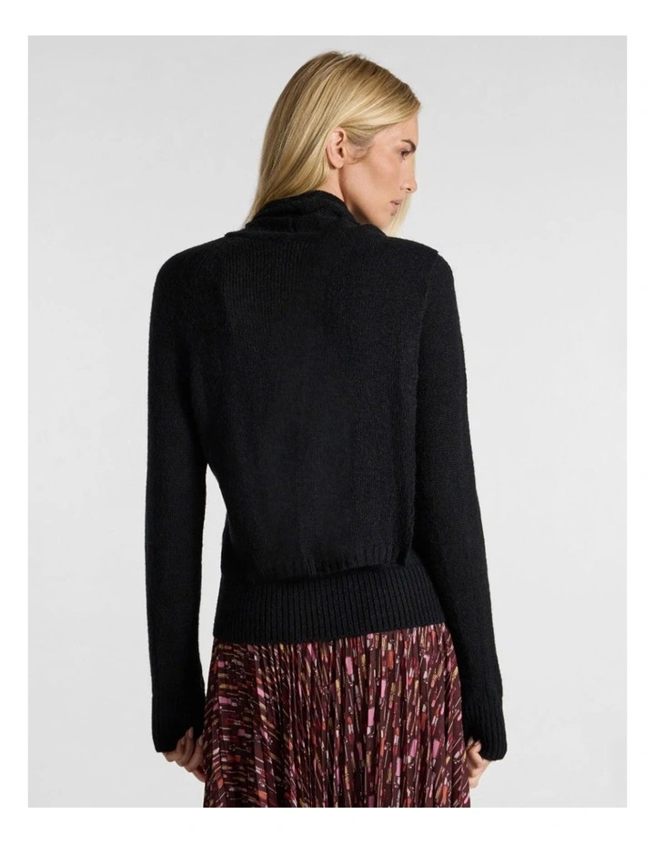 Tina Pussy Bow Knit in Black image 3