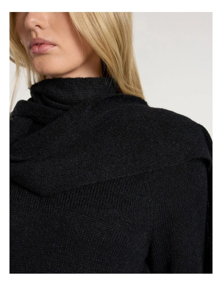 Tina Pussy Bow Knit in Black image 3