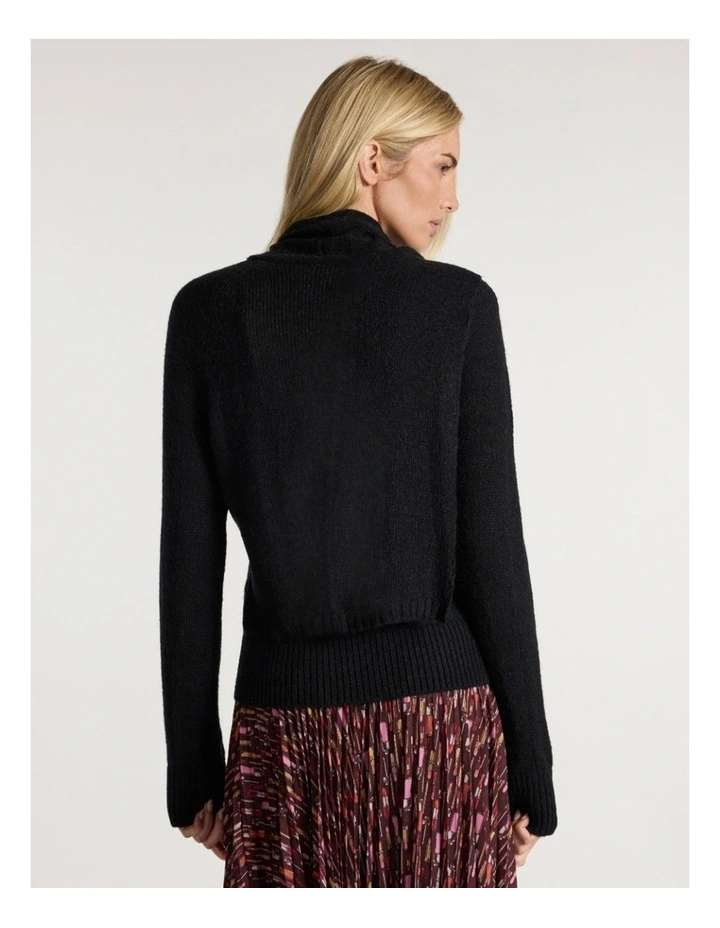 Tina Pussy Bow Knit in Black image 5