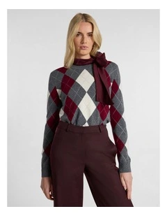 Alison Argyle Merino Knit in Grey Multi