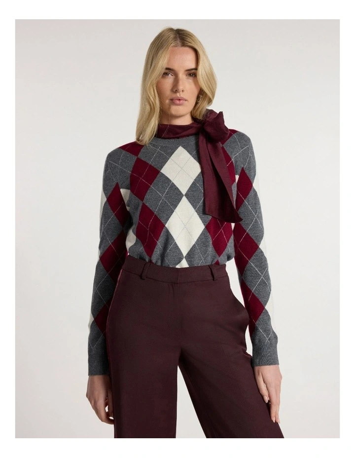 Alison Argyle Merino Knit in Grey Multi image 2