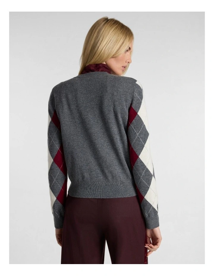Alison Argyle Merino Knit in Grey Multi image 3