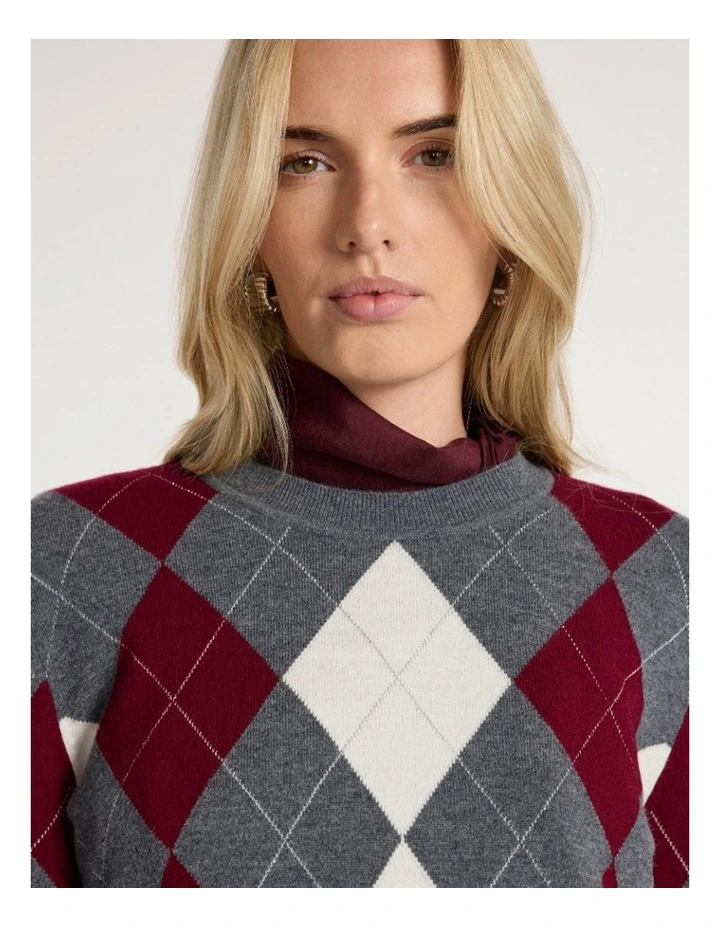 Alison Argyle Merino Knit in Grey Multi image 3