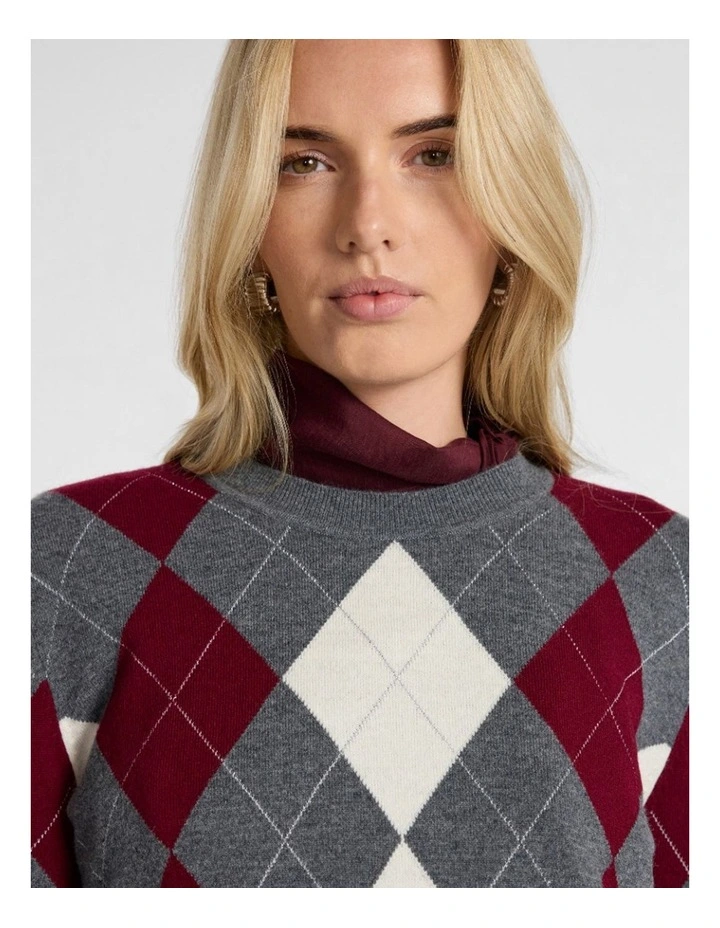 Alison Argyle Merino Knit in Grey Multi image 4
