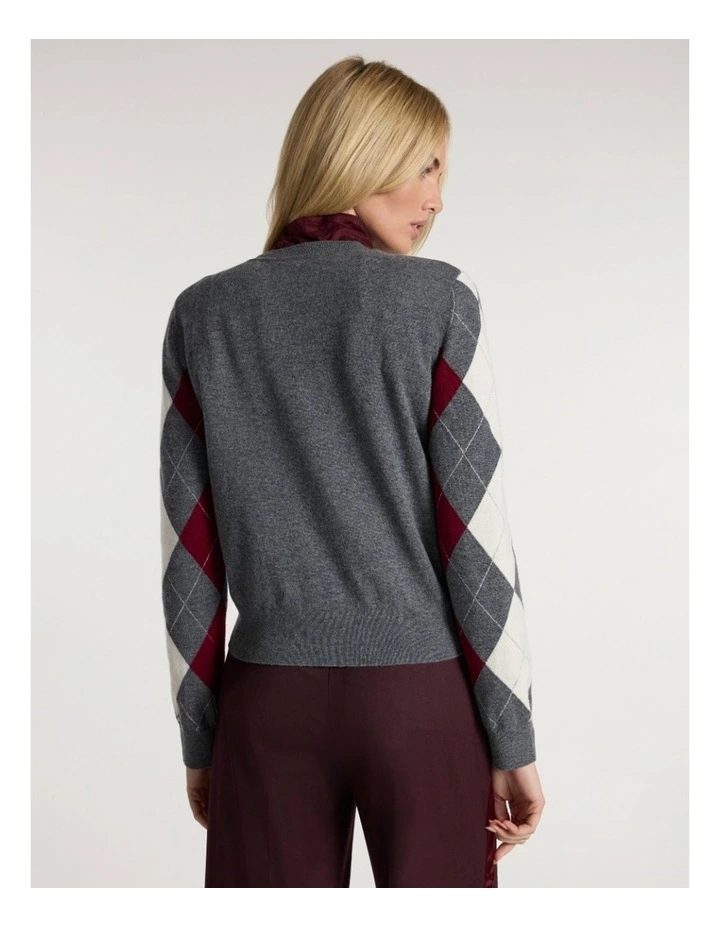 Alison Argyle Merino Knit in Grey Multi image 4
