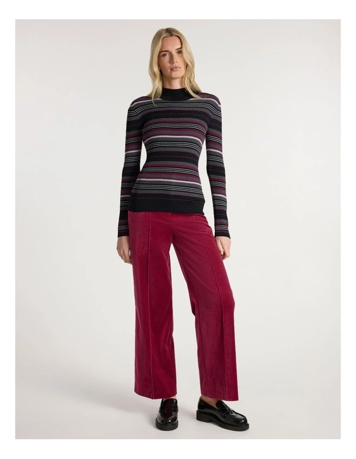 To The West Stripe Knit in Black Stripe image 1