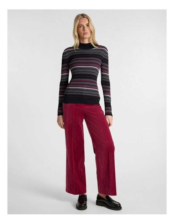 To The West Stripe Knit in Black Stripe image 2