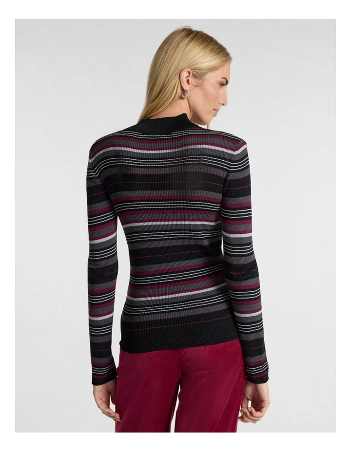 To The West Stripe Knit in Black Stripe image 3