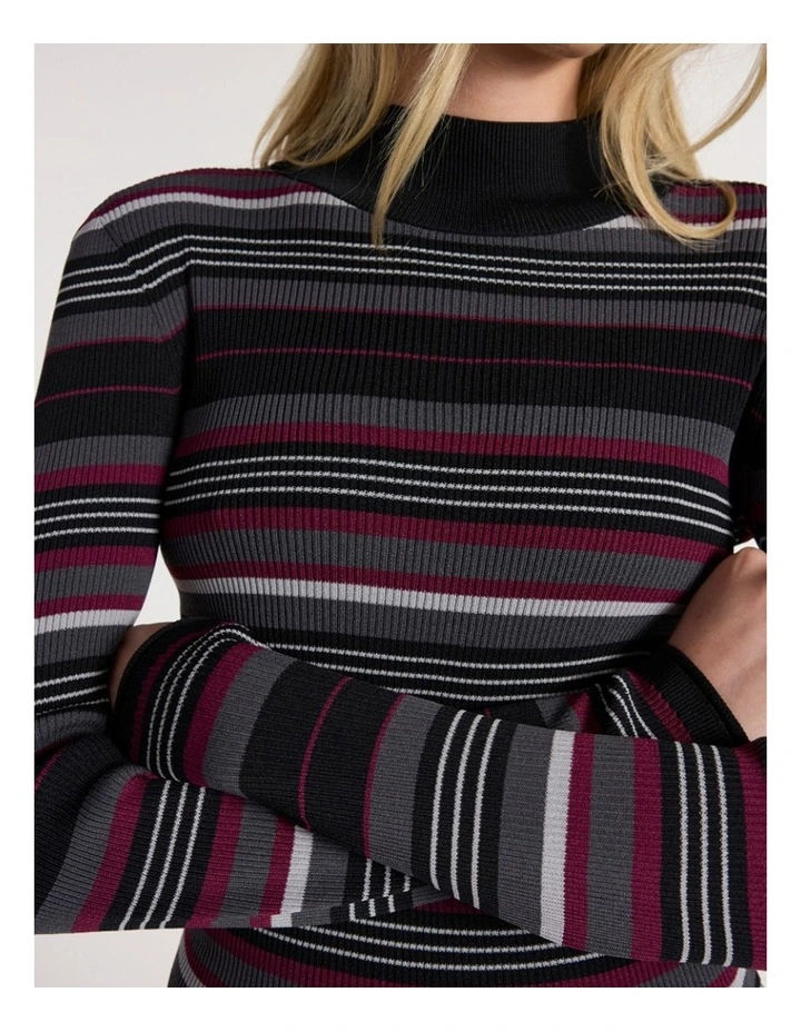 To The West Stripe Knit in Black Stripe image 3