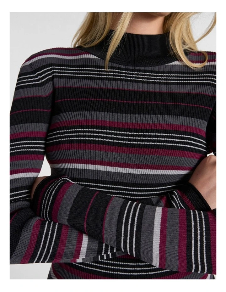 To The West Stripe Knit in Black Stripe image 4