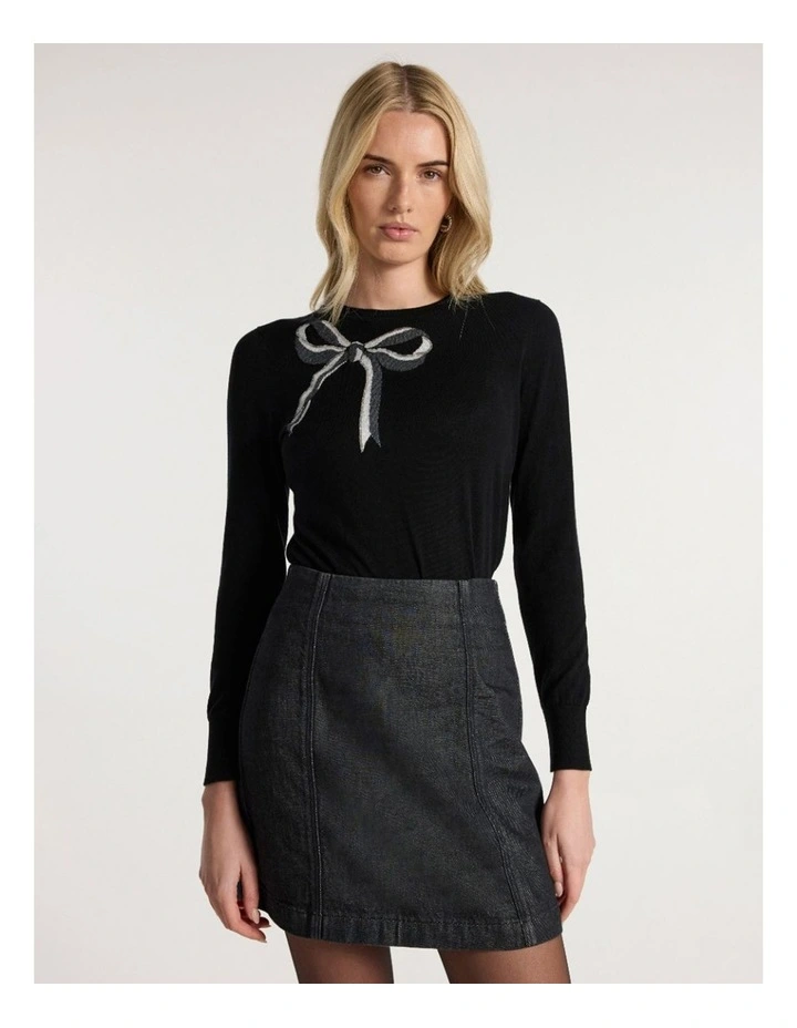 Off We Bow Csc Knit in Black image 2