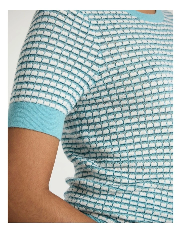 History Contrast Knit in Aqua Multi image 4