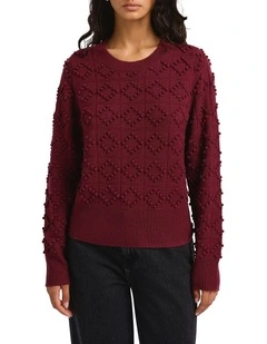 Hunter Merino Bobble Knit in Berry