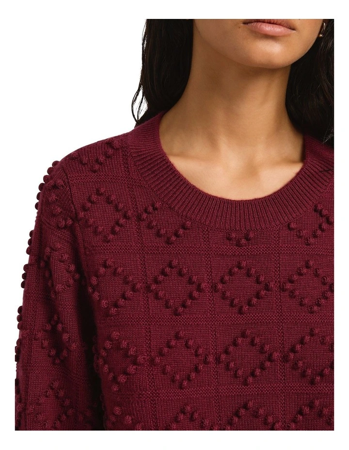 Hunter Merino Bobble Knit in Berry image 3