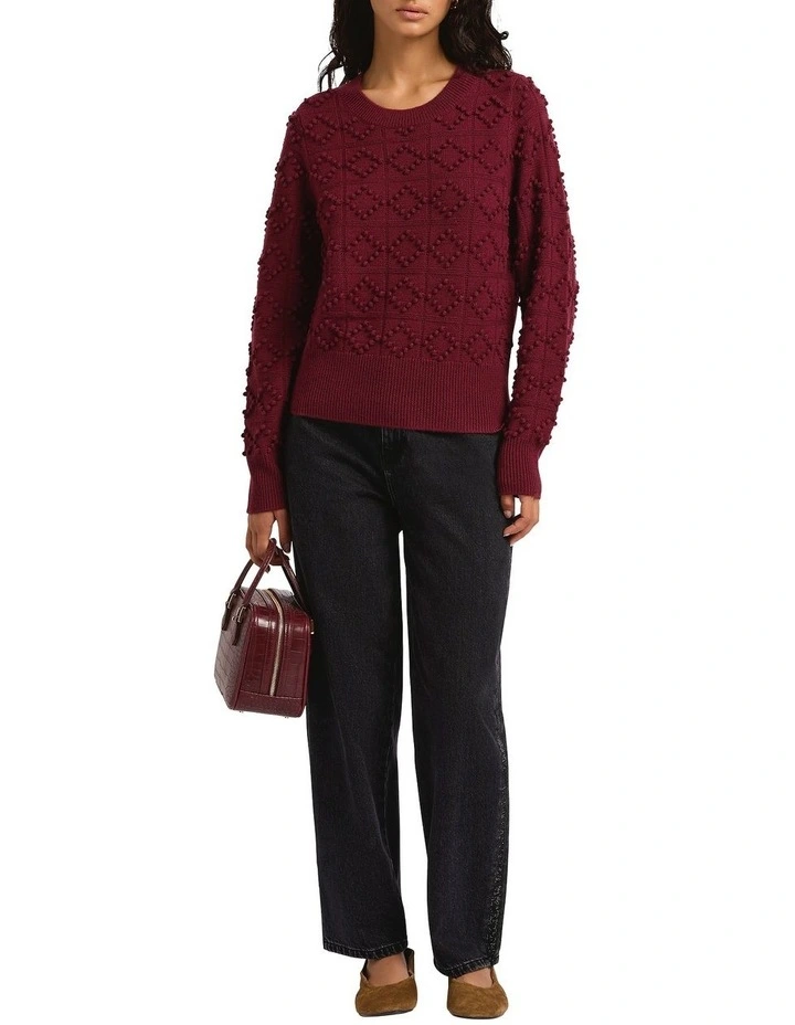 Hunter Merino Bobble Knit in Berry image 4