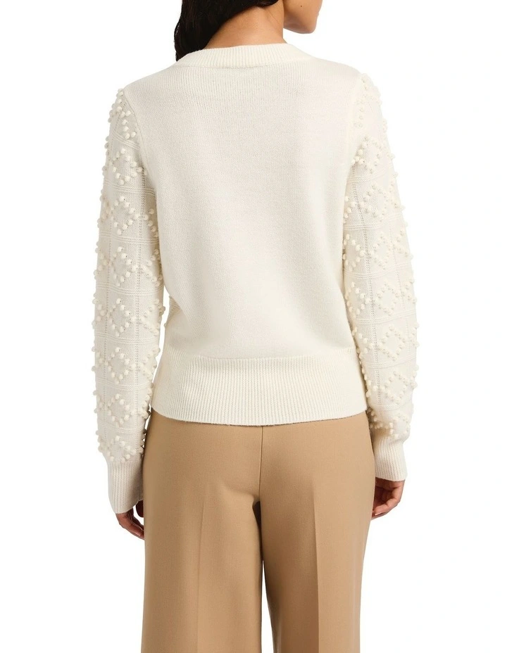 Hunter Merino Bobble Knit in Ivory image 2