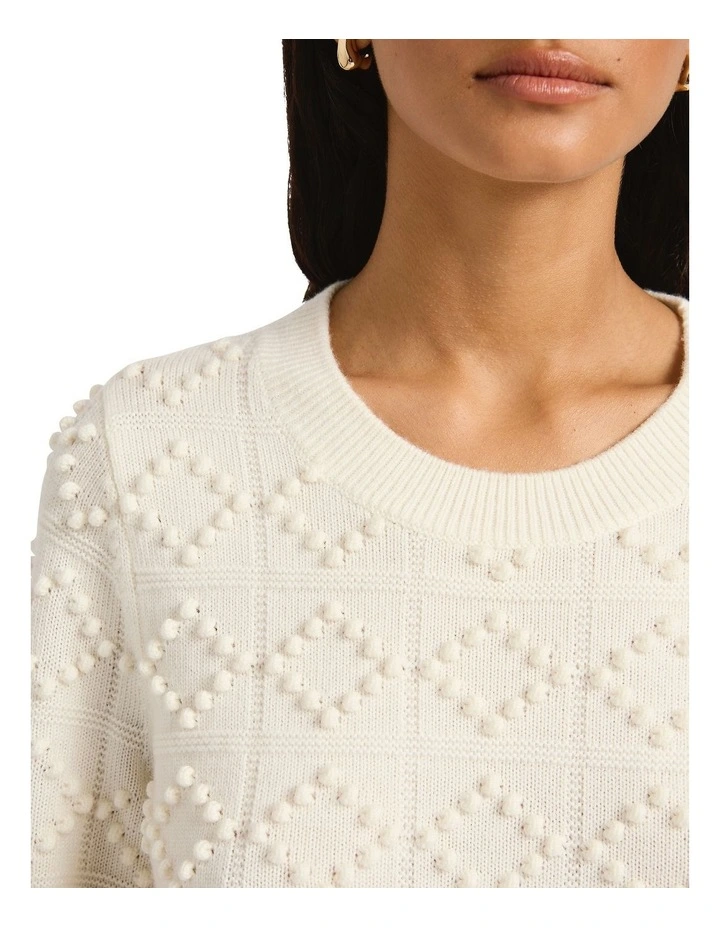 Hunter Merino Bobble Knit in Ivory image 3