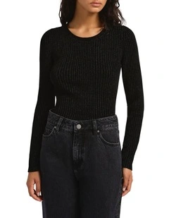 Roan Velour Sparkle Knit in Black Sparkle