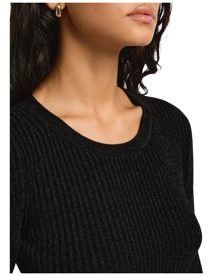 Roan Velour Sparkle Knit in Black Sparkle image 2