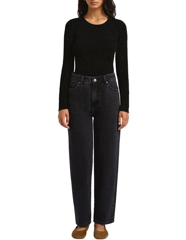 Roan Velour Sparkle Knit in Black Sparkle image 4