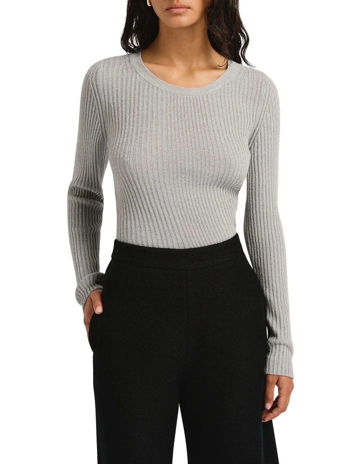 Roan Velour Sparkle Knit in Silver Sparkle image 1