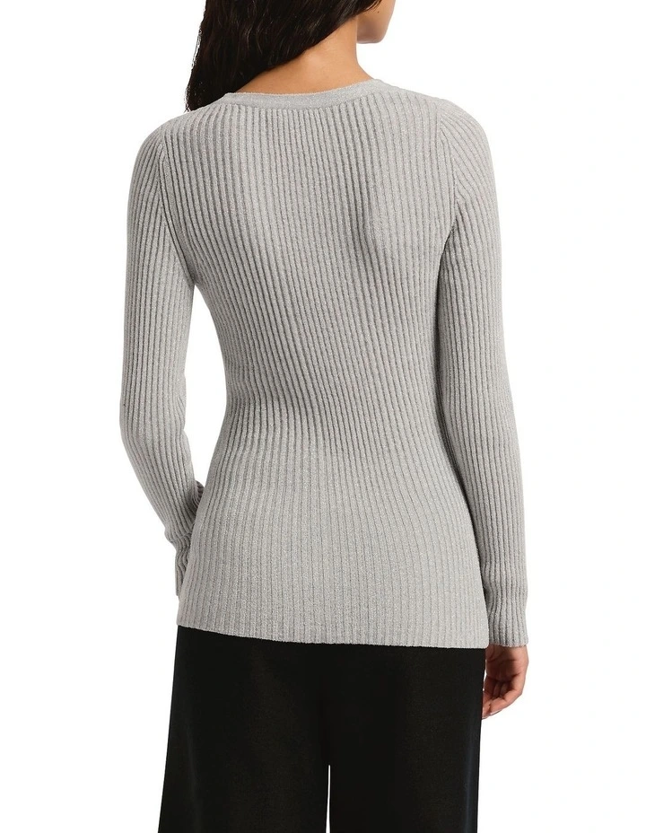 Roan Velour Sparkle Knit in Silver Sparkle image 2