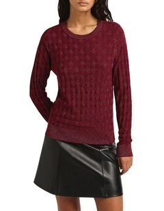 Shining Diamond Shimmer Knit in Berry Sparkle