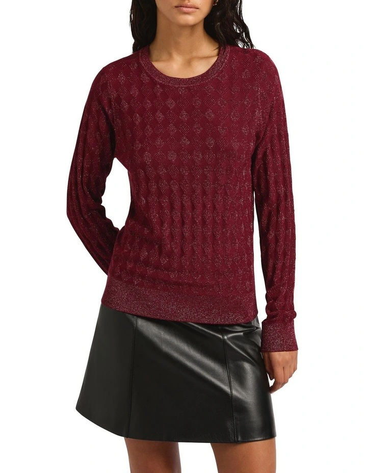 Shining Diamond Shimmer Knit in Berry Sparkle image 1