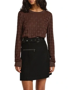 Shining Diamond Shimmer Knit in Chocolate Sparkle