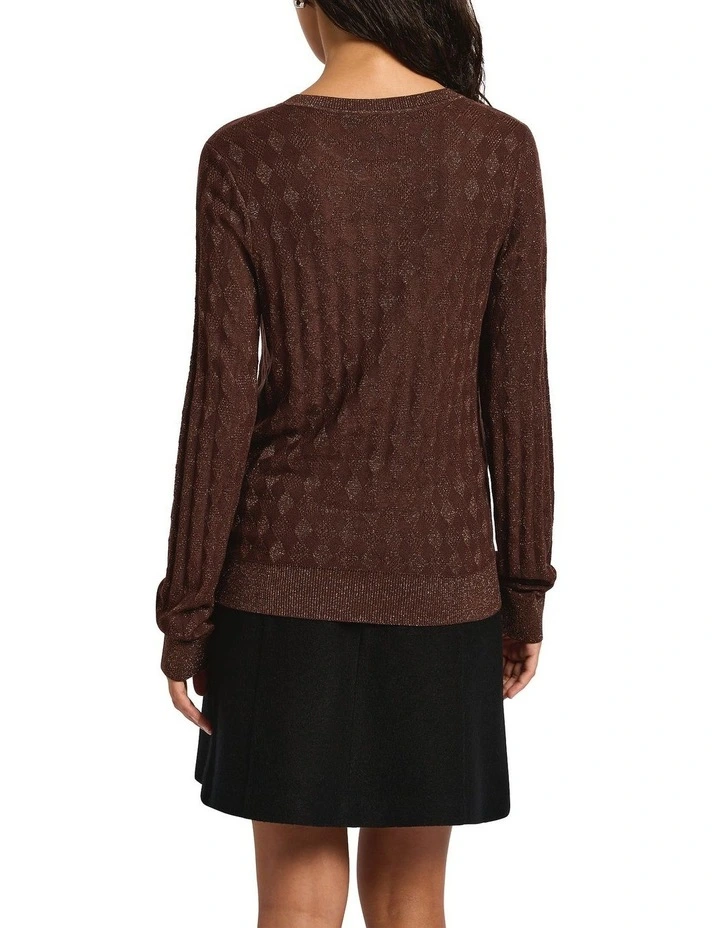 Shining Diamond Shimmer Knit in Chocolate Sparkle image 2
