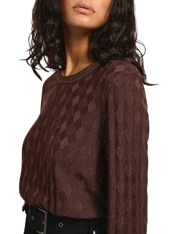 Shining Diamond Shimmer Knit in Chocolate Sparkle image 3