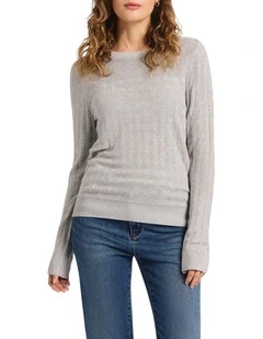 Shining Diamond Shimmer Knit in Silver Sparkle