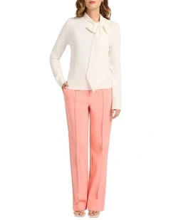 Emma Pussy Bow Knit in Ivory