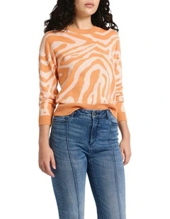 Night Safari Knit in Orange Multi