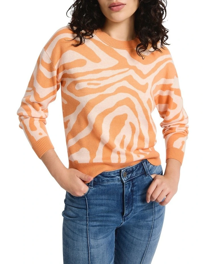 Night Safari Knit in Orange Multi image 3