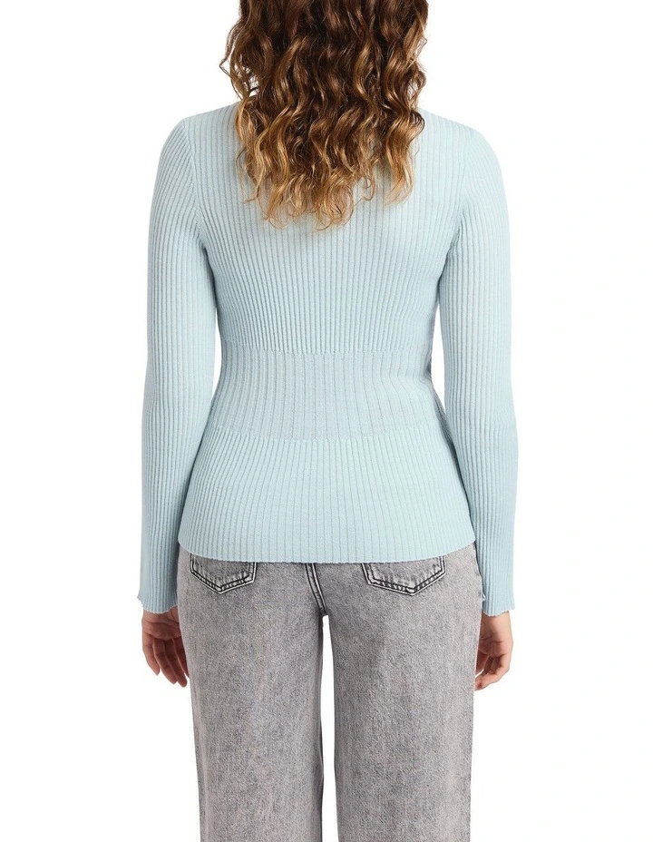 Ella Merino Rib Knit in Baby Blue image 2