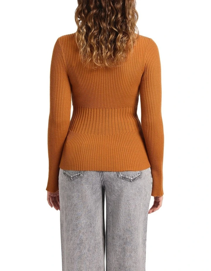 Ella Merino Rib Knit in Rust image 2