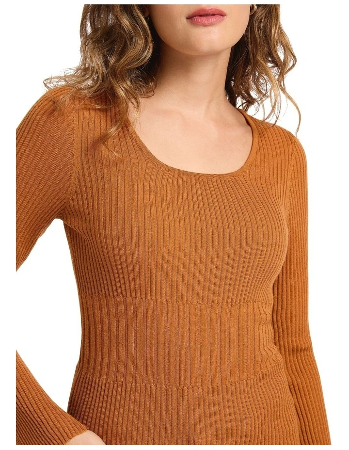 Ella Merino Rib Knit in Rust image 4