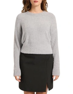 Vincent Shimmer Knit in Alloy Grey