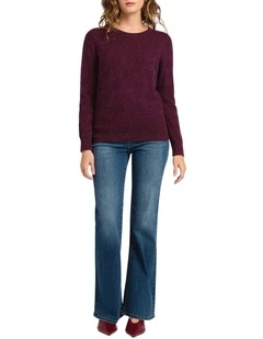 Heart Beat Cotton Speckle Knit in Wine