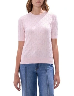 Thorns And Roses Speckle Knit in Blush Pink