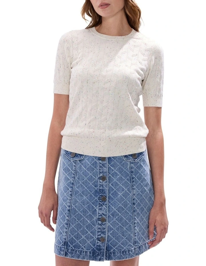 Thorns And Roses Speckle Knit in Ivory image 1