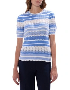 The Magician Stripe Knit in Blue Stripe