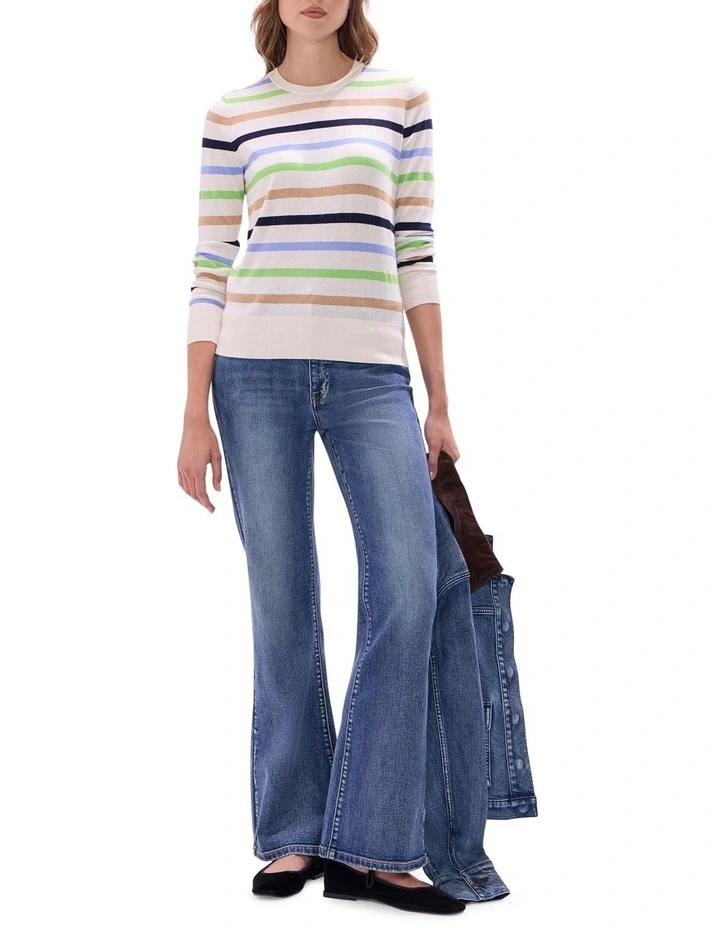 The Heir Csc Stripe Knit in Green Stripe image 2