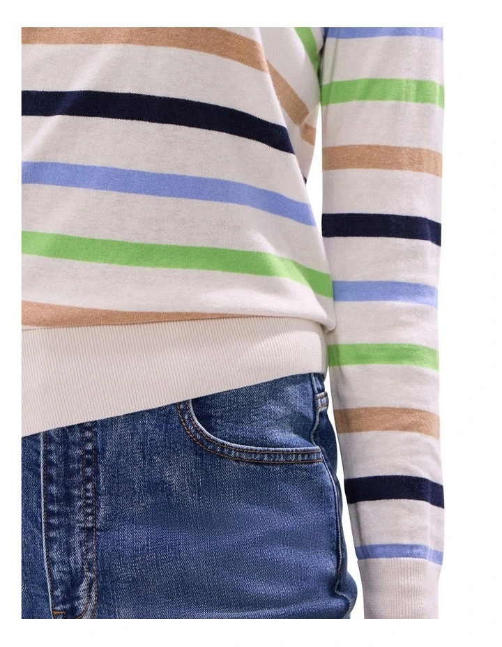 The Heir Csc Stripe Knit in Green Stripe image 3