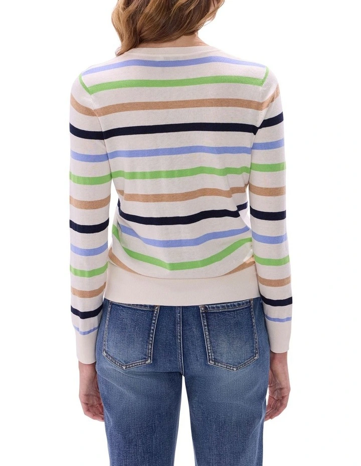 The Heir Csc Stripe Knit in Green Stripe image 4