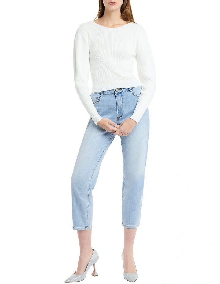 Dolores Crop Knit in White image 2