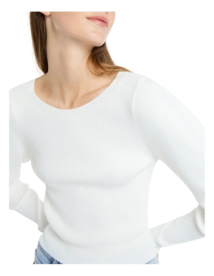 Dolores Crop Knit in White image 3