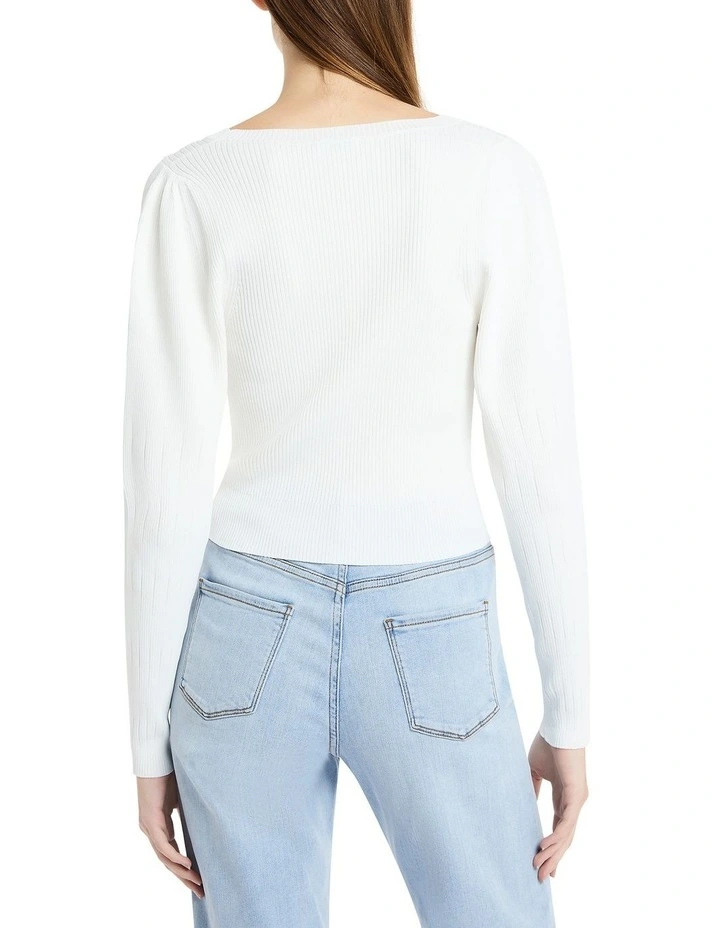 Dolores Crop Knit in White image 4